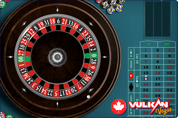 Bild des Aussehens des Roulette-Tisches und der Funktionalität auf der Online-Casino-Website Vulkan Vegas