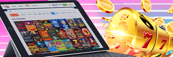 Slots-Seite auf einem Tablet auf der Vulkan Vegas-Website